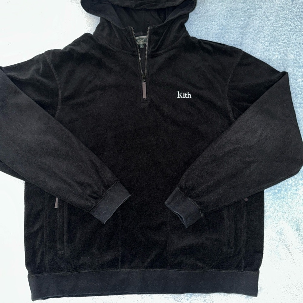 Kith Jet Black Quarter-Zip Hoodie